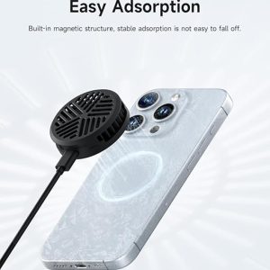 Hagibis Magnetic Cell Phone Cooler Ultrathin Cooling Fan Portable Lightweight Mobile Phone Radiator for iPhone 16 15 Pro Max, MagSafe Series, iPad Pro, Android, Tablet (Black)