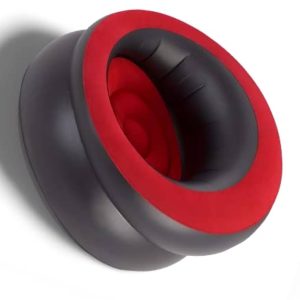 Unibos Air Chair Inflatable Sofa | Indoor & Outdoor Use | Blow up Seat Gaming Lounger | Flocked Surface Ultra Soft | Single - Red/Black