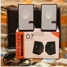 D7 Speaker For Mobile And Pc - Mini Sound Box - Woofer - Black - Enhanced Audio Experience For Multimedia