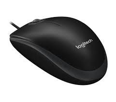 Logitech B100 Corded Wired USB Right or Left Hand Use Mouse for Computers and laptops - Black